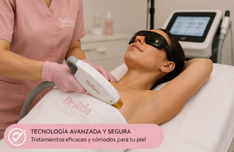Sesión de depilación láser en Bellala centro de belleza en Mojados