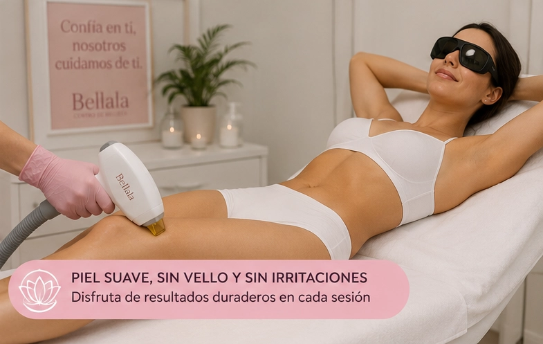 Tratamiento de depilación láser corporal en Bellala centro de belleza en Mojados